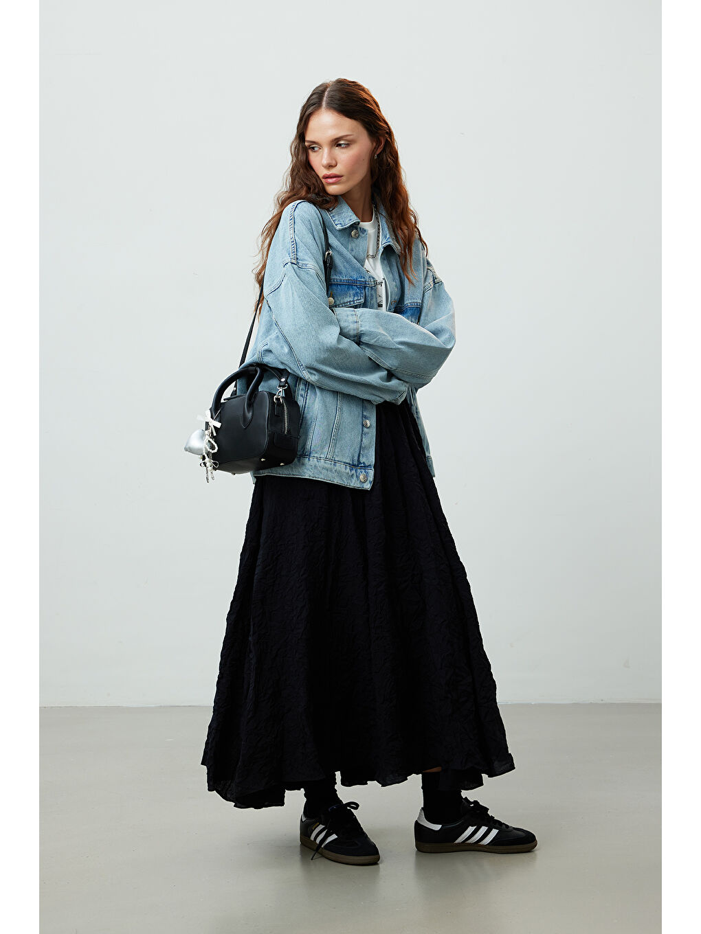 Ester Deri Kutu Çanta Siyah-1