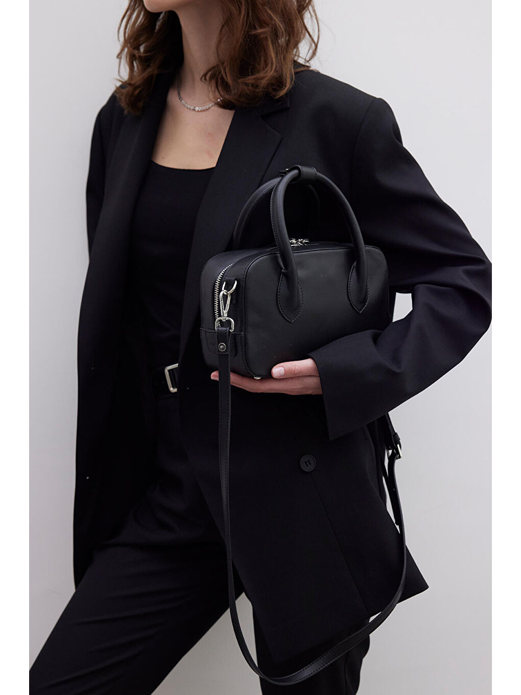 Ester Deri Kutu Çanta Siyah-2