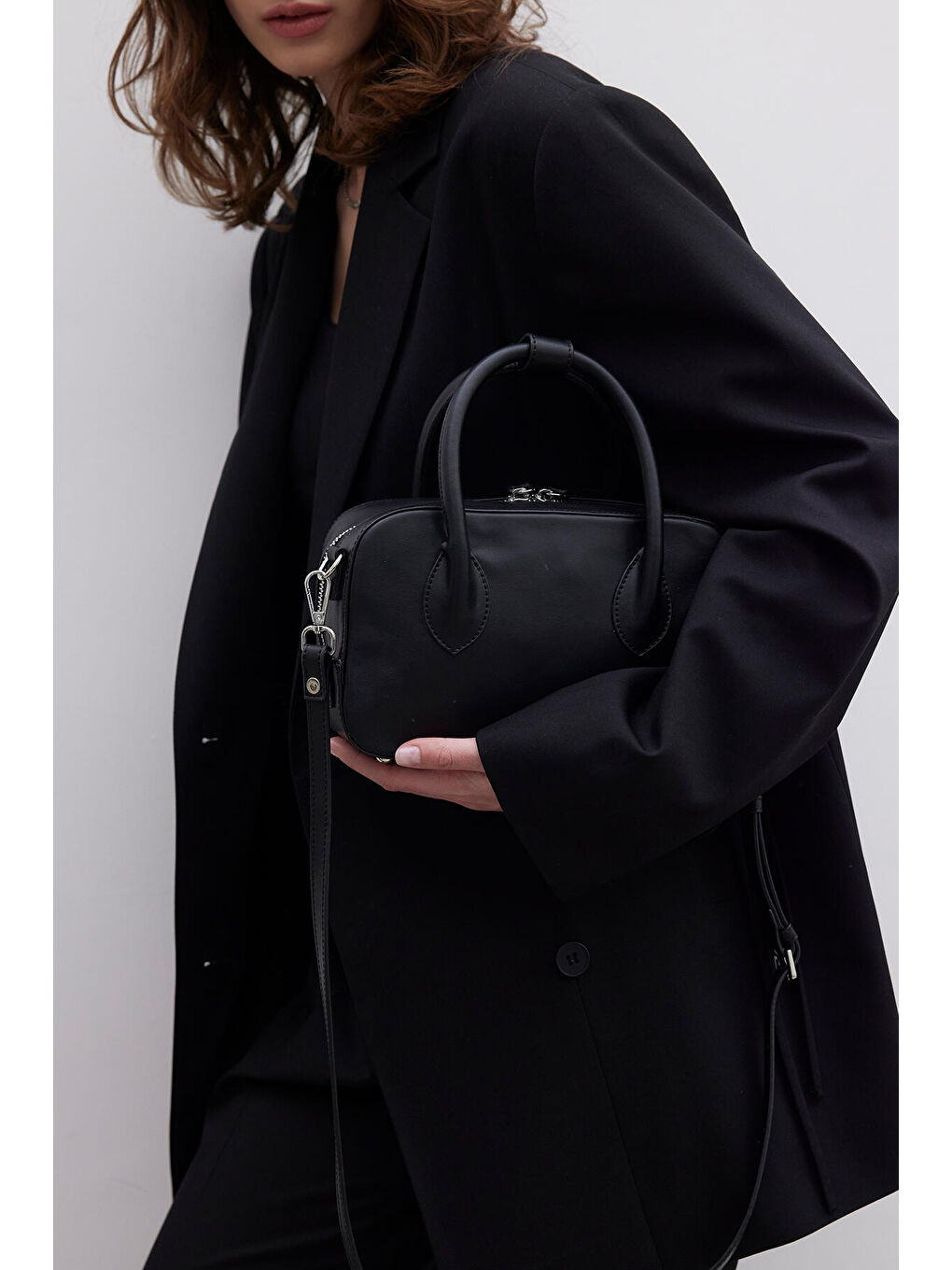 Ester Deri Kutu Çanta Siyah-3