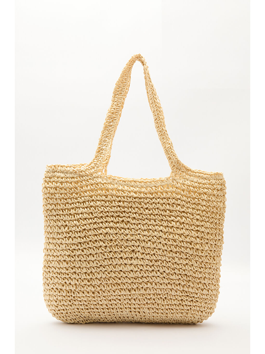 Medıum Hasır Kol Çantası Bej