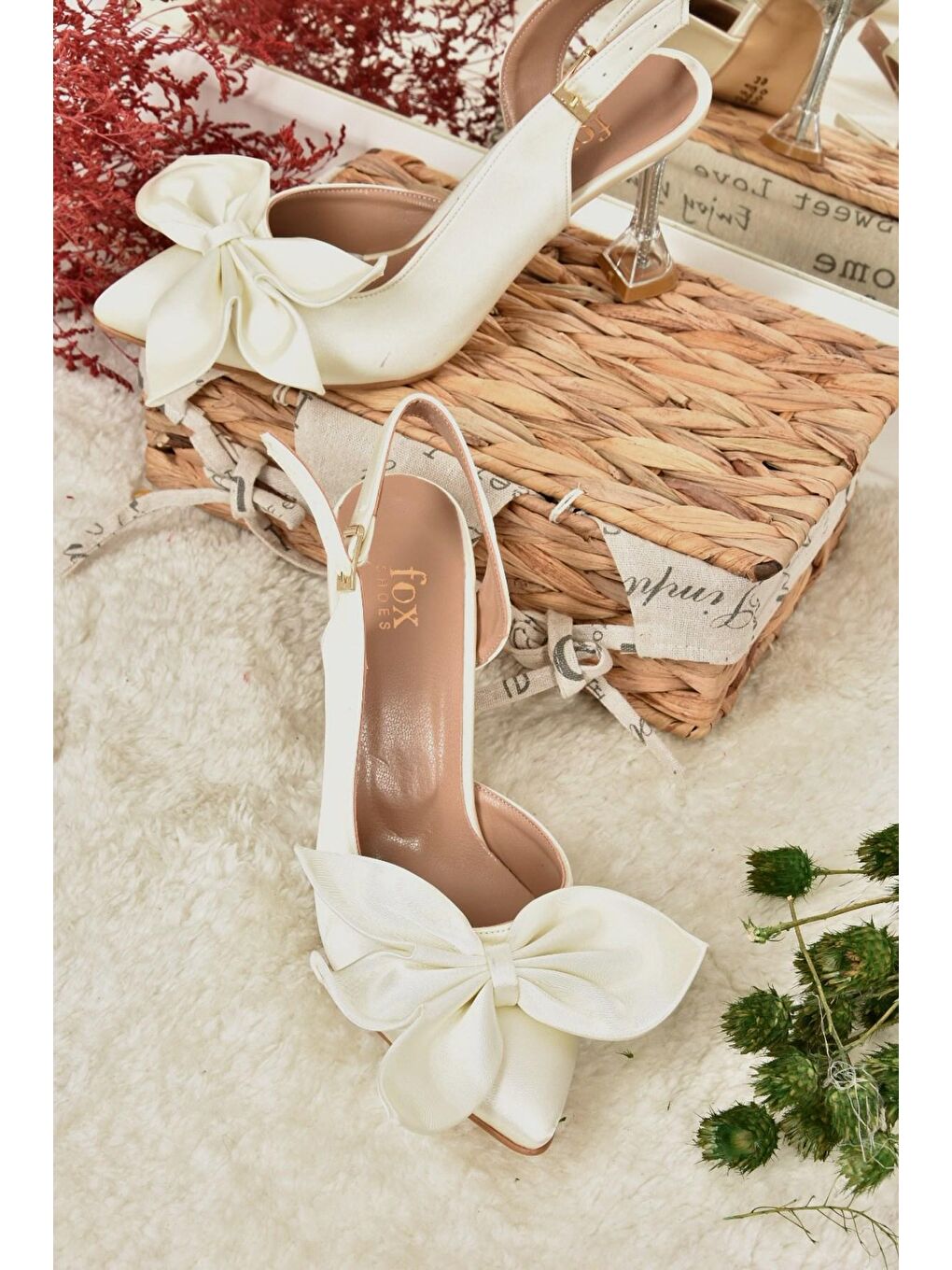 Bej Kumaş Cam Topuklu Kadın Ayakkabı K922295004-3