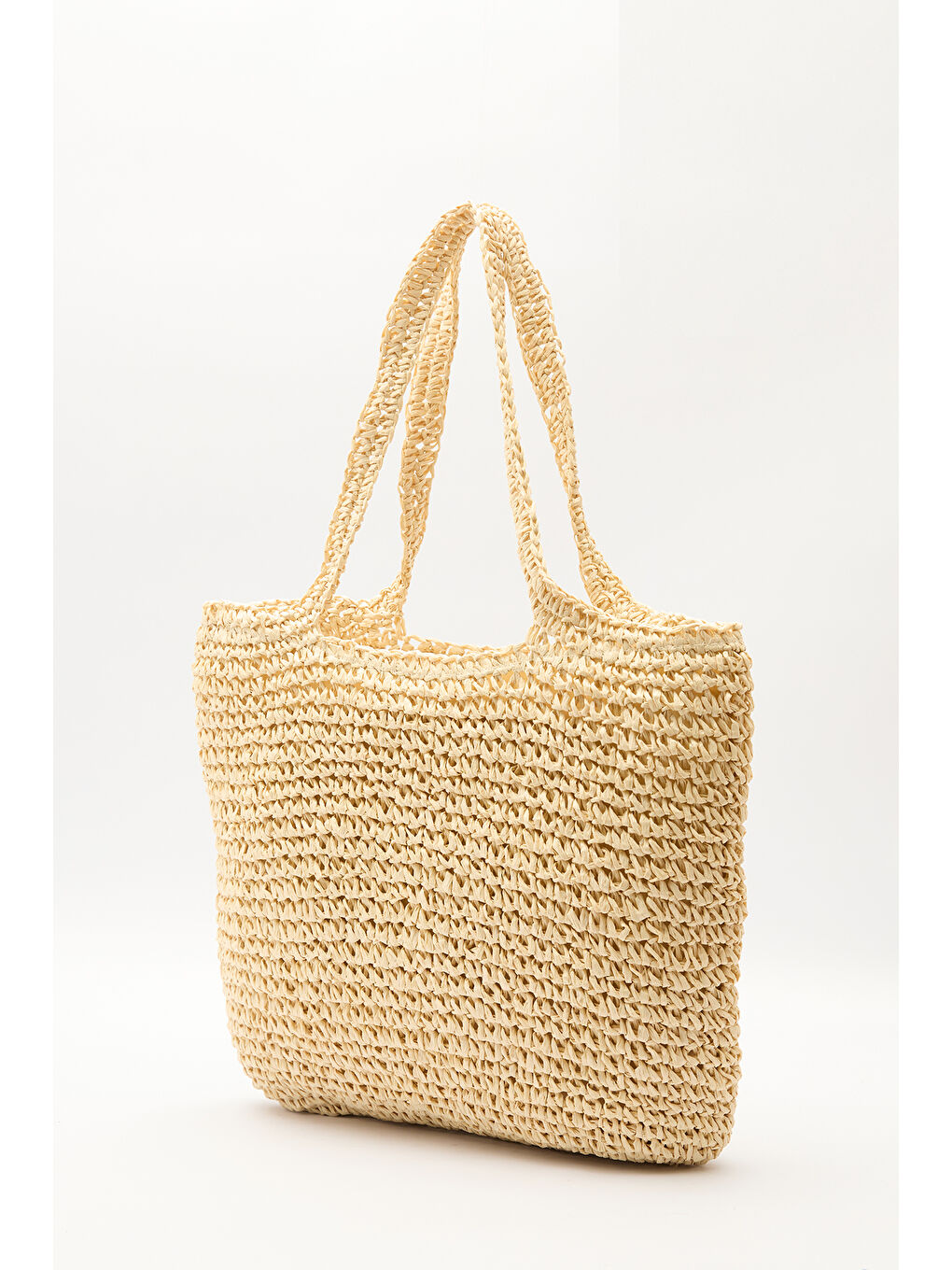 Medıum Hasır Kol Çantası Bej-2