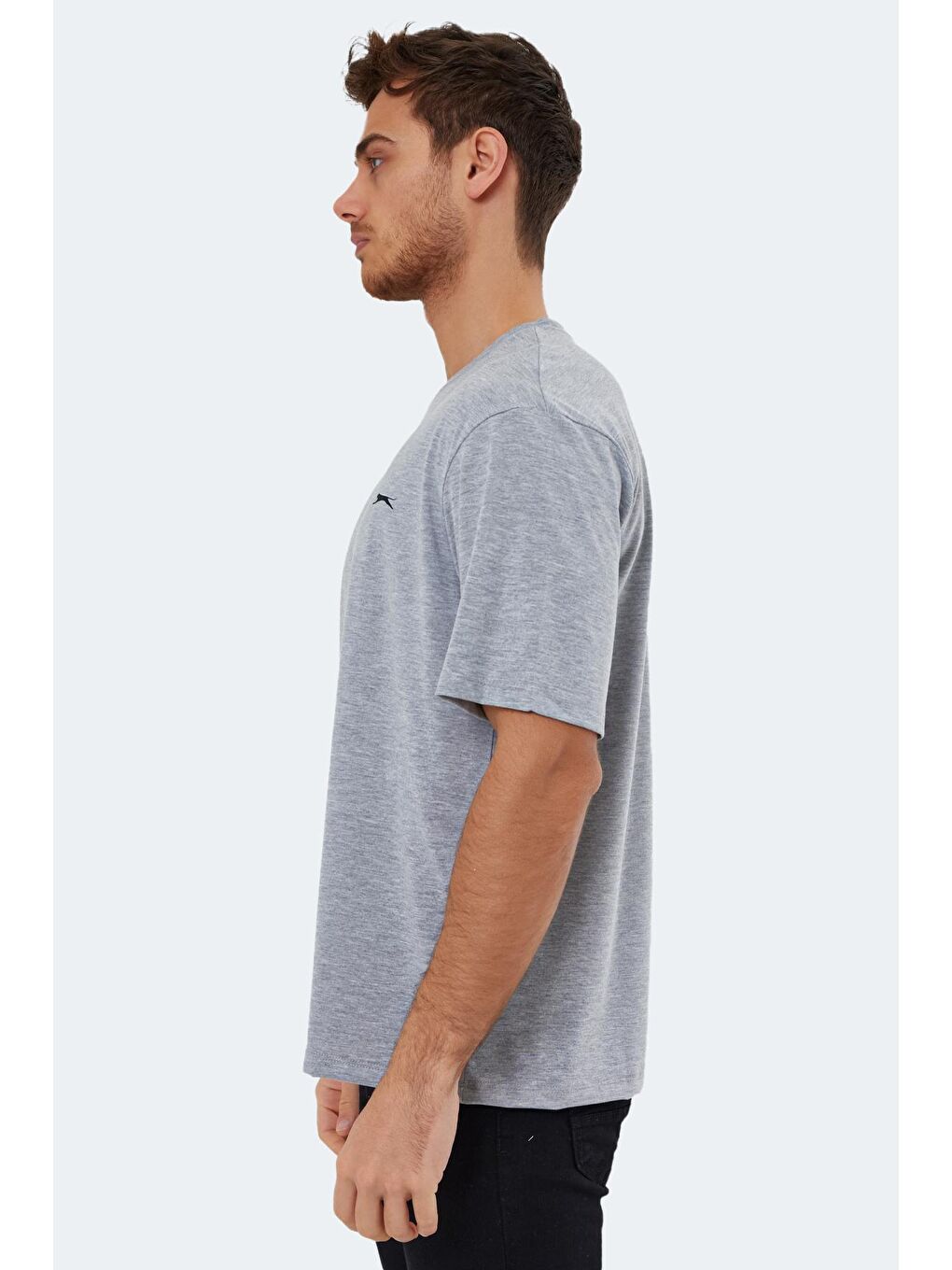 KAISER Erkek %100 Pamuk Tişört Gri-2