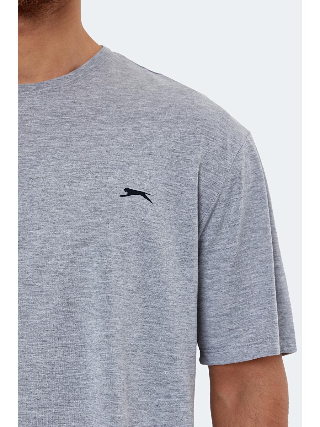 KAISER Erkek %100 Pamuk Tişört Gri-3