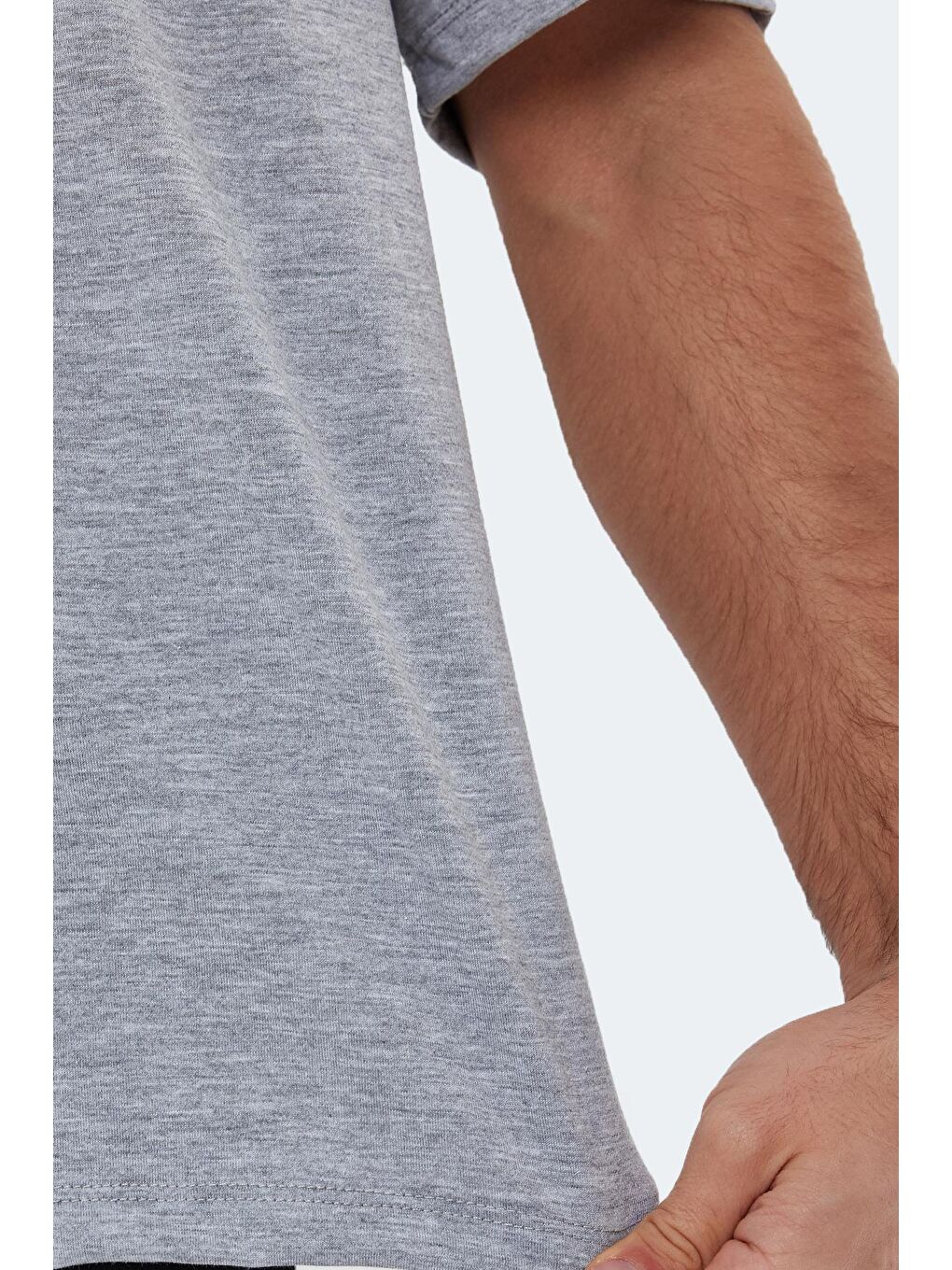 KAISER Erkek %100 Pamuk Tişört Gri-4