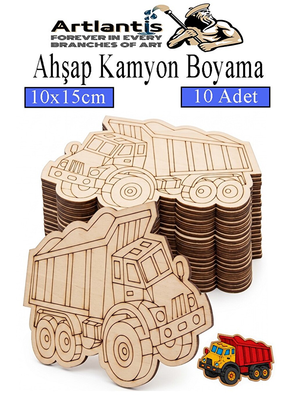 Ahşap Boyama Araçlar 10 Adet 10x15cm Taşıtlar Boyama Figürü Etkinlik Çoçuk Gelişim Motor Beceri