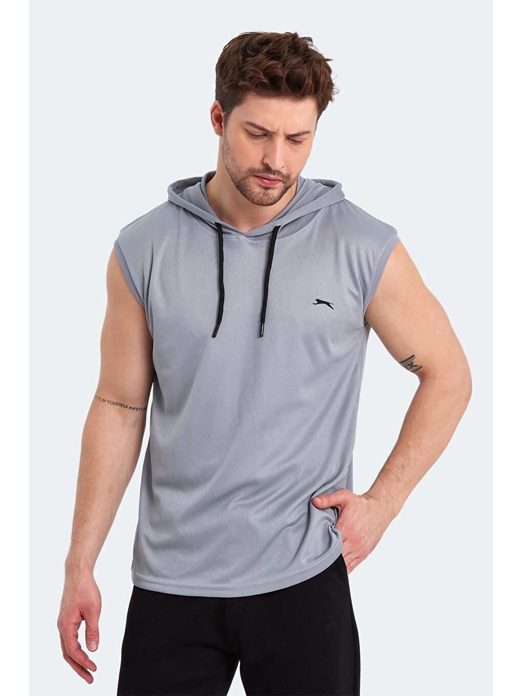 RAG Erkek Kolsuz Tişört Gri-3