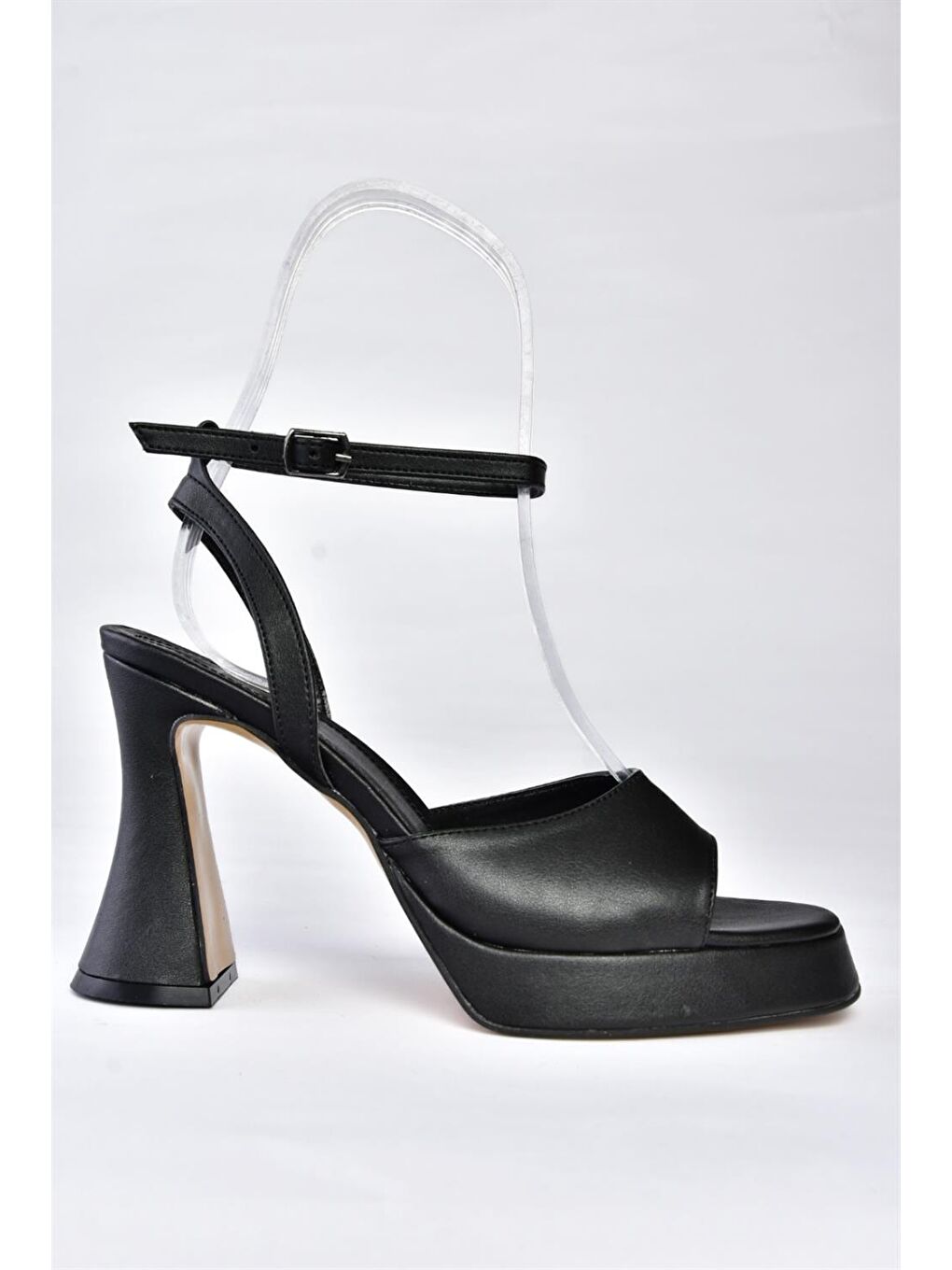 P404851009 Siyah Platform Kalın Topuklu Kadın Ayakkabı-4