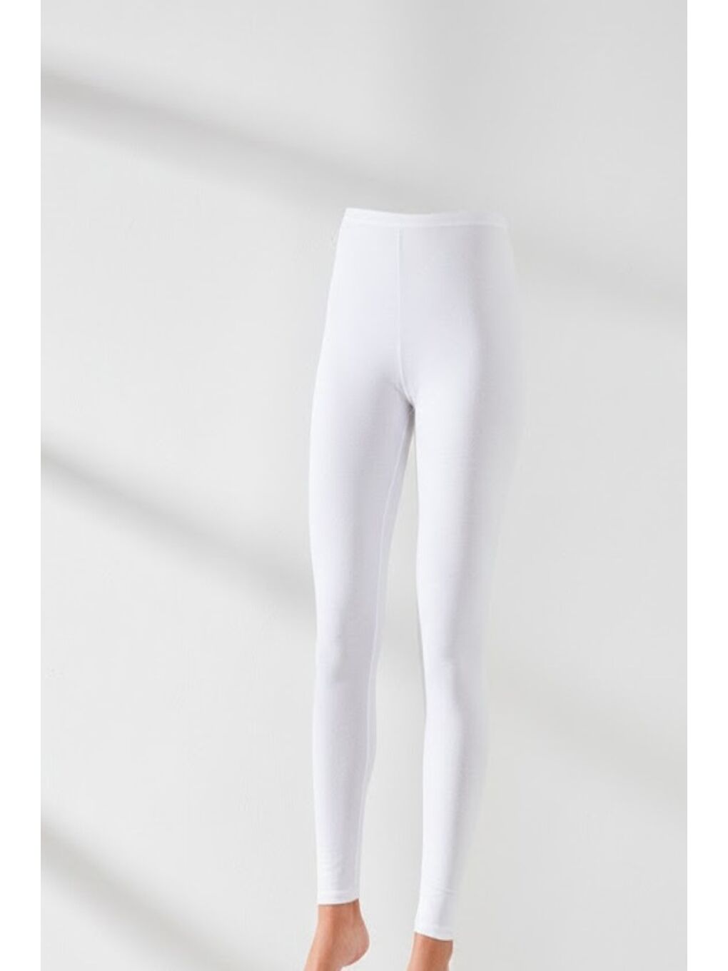 C11432 Kadın Modal Pamuk Uzun Tayt Beyaz