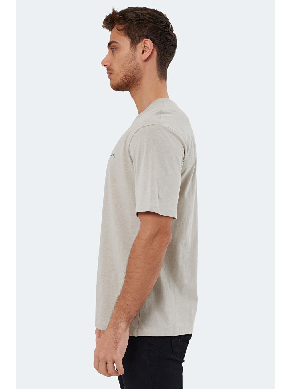 Bej KAISER Erkek %100 Pamuk Tişört Taş Gri-2