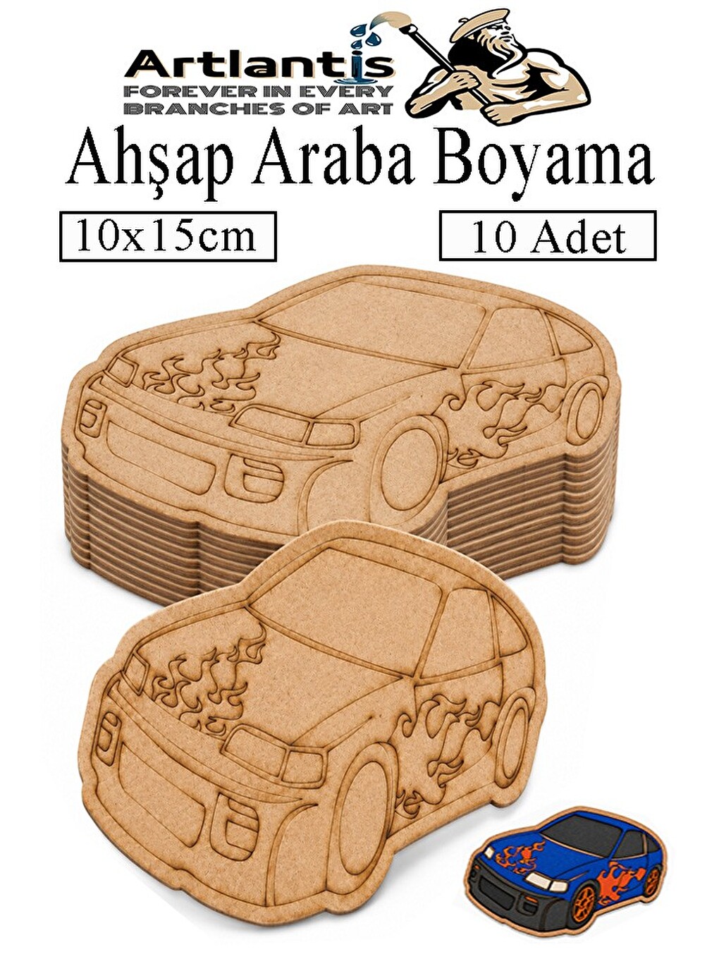 Ahşap Boyama Araçlar 10 Adet 10x15cm Taşıtlar Boyama Figürü Etkinlik Çoçuk Gelişim Motor Beceri