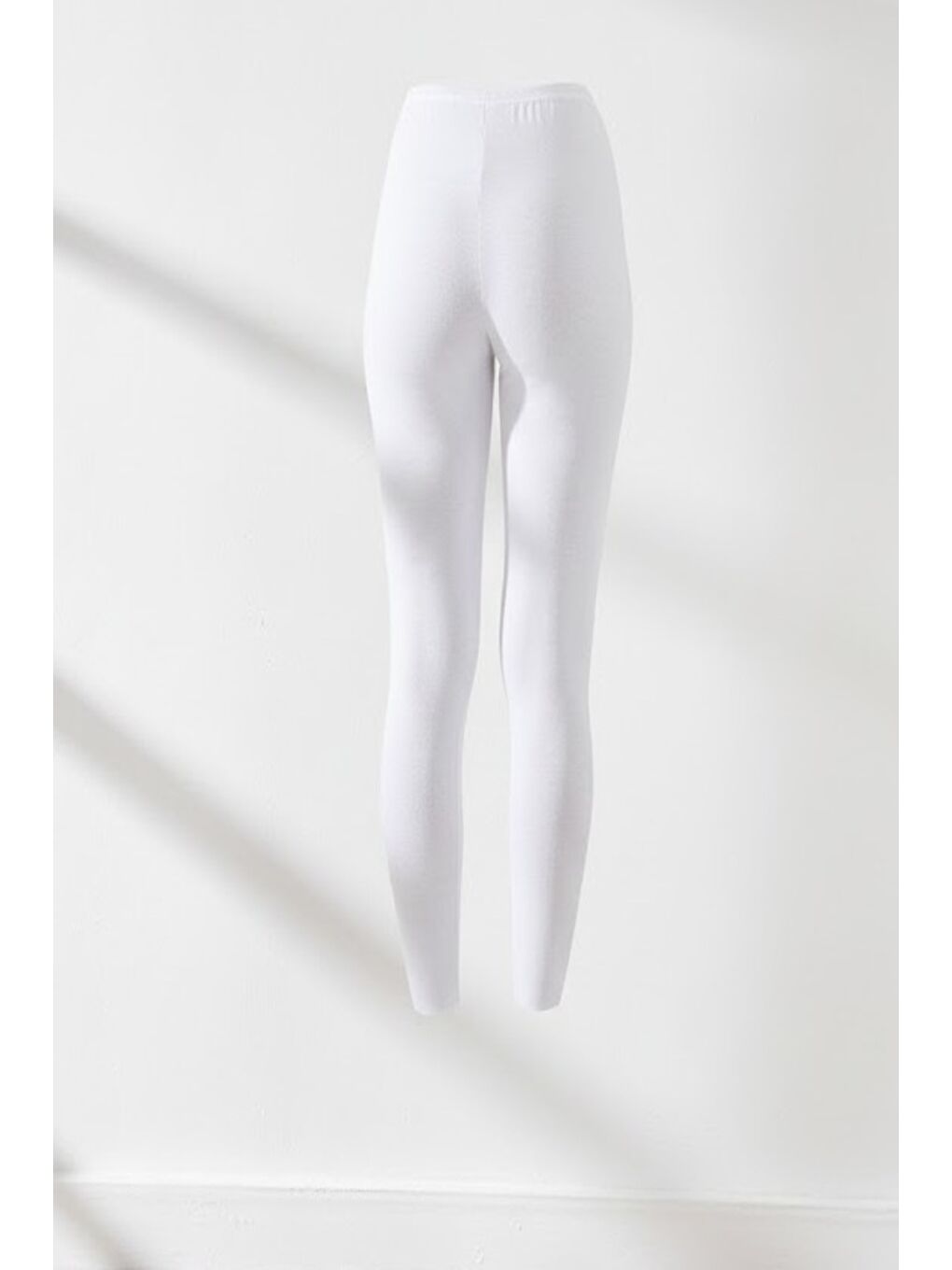 C11432 Kadın Modal Pamuk Uzun Tayt Beyaz-1