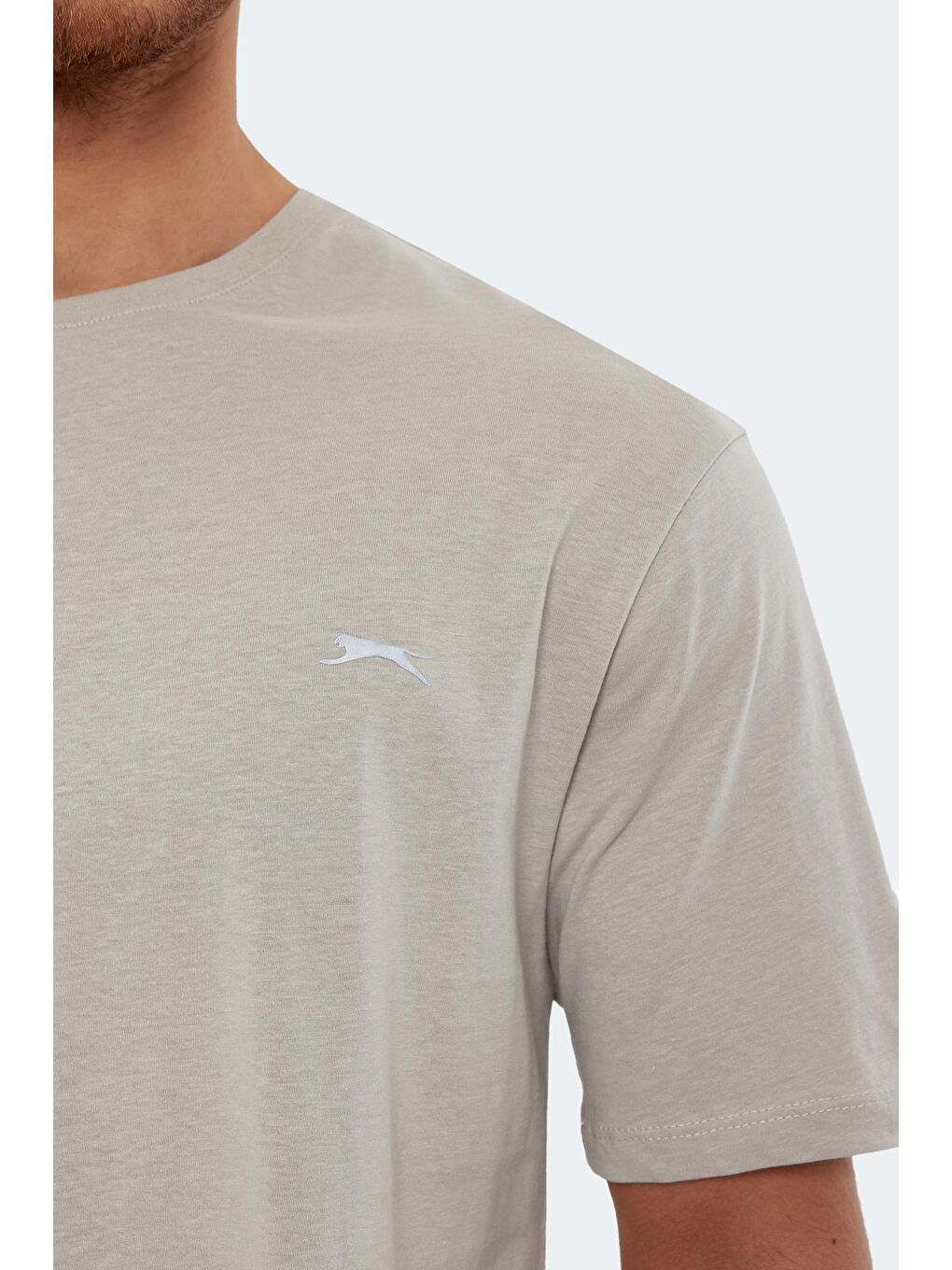 Bej KAISER Erkek %100 Pamuk Tişört Taş Gri-3