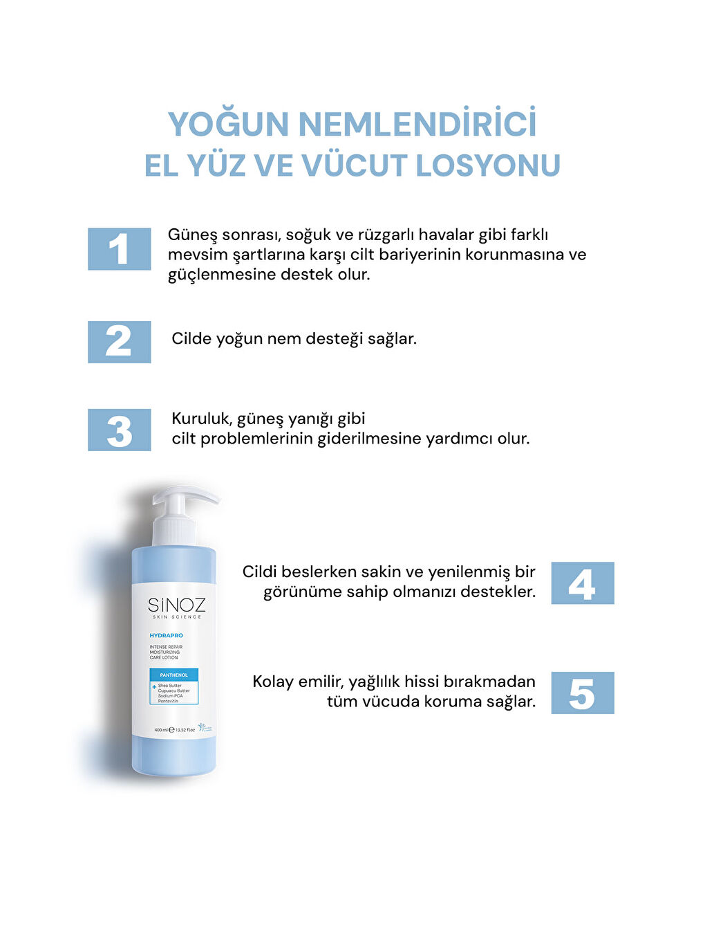 Hydrapro Yoğun Nemlendirici El Yüz ve Vücut Losyonu 400 ml-1