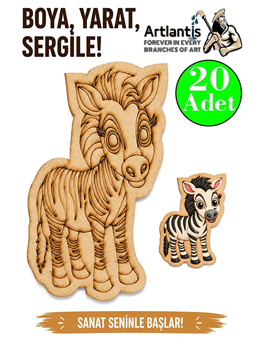 Ahşap Boyama Hayvanlar 20 Adet 10x15 Set2 Hayvan Boyama Figürü Etkinlik Çocuk Gelişim Motor Beceri