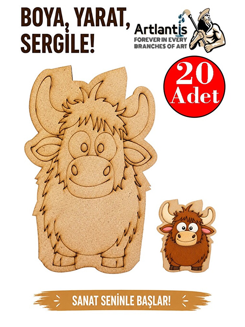 Ahşap Boyama Hayvanlar 20 Adet 10x15 Set2 Hayvan Boyama Figürü Etkinlik Çocuk Gelişim Motor Beceri