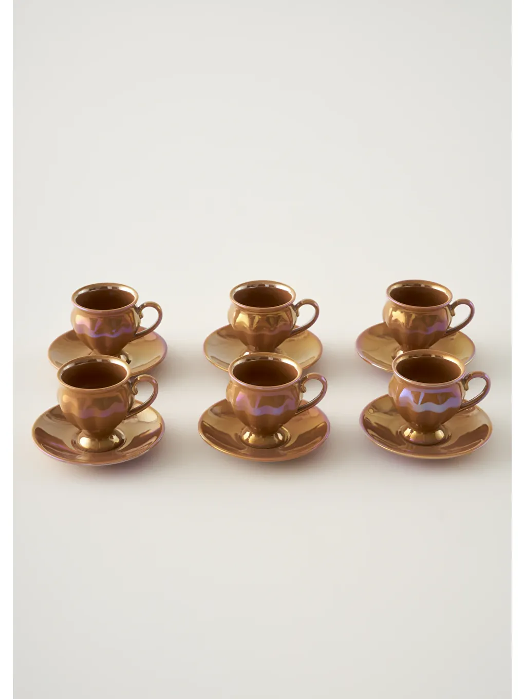 Clara 6'lı Kahve Fincanı Seti Turuncu (90 cc)