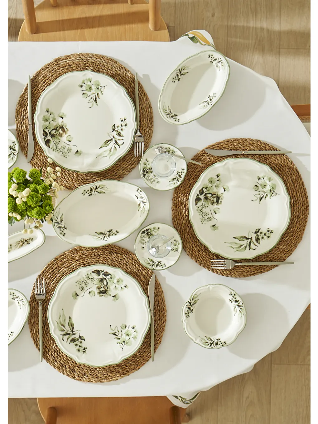 Julia Stoneware 26 Parça 6 Kişilik Kahvaltı Takımı Yeşil