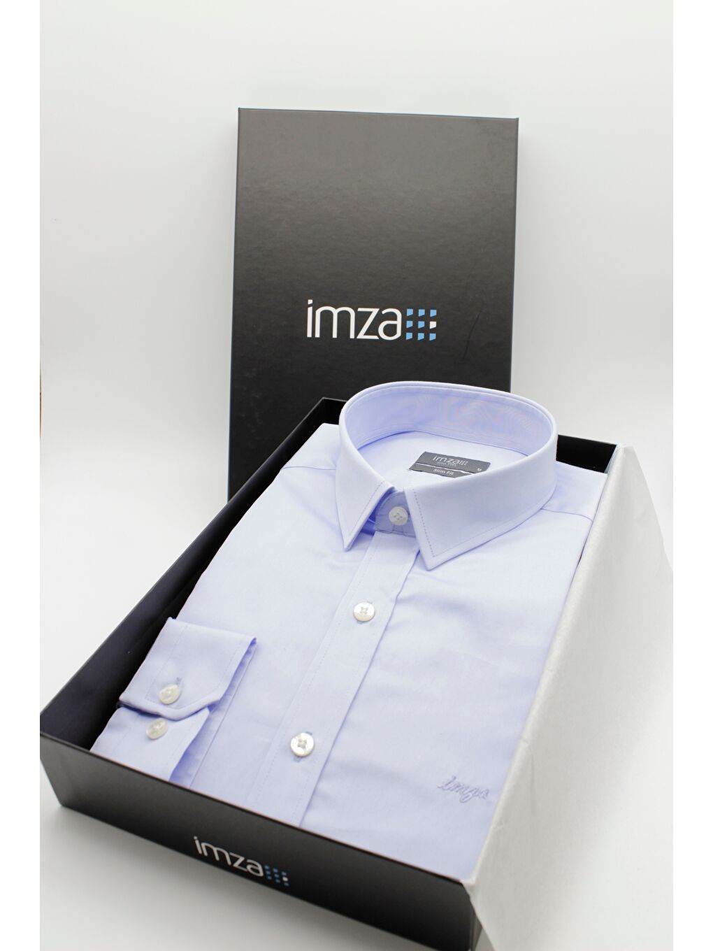 Mavi Sert Yaka Cepsiz Slim Fit Classic Pamuklu Gömlek 1004255324