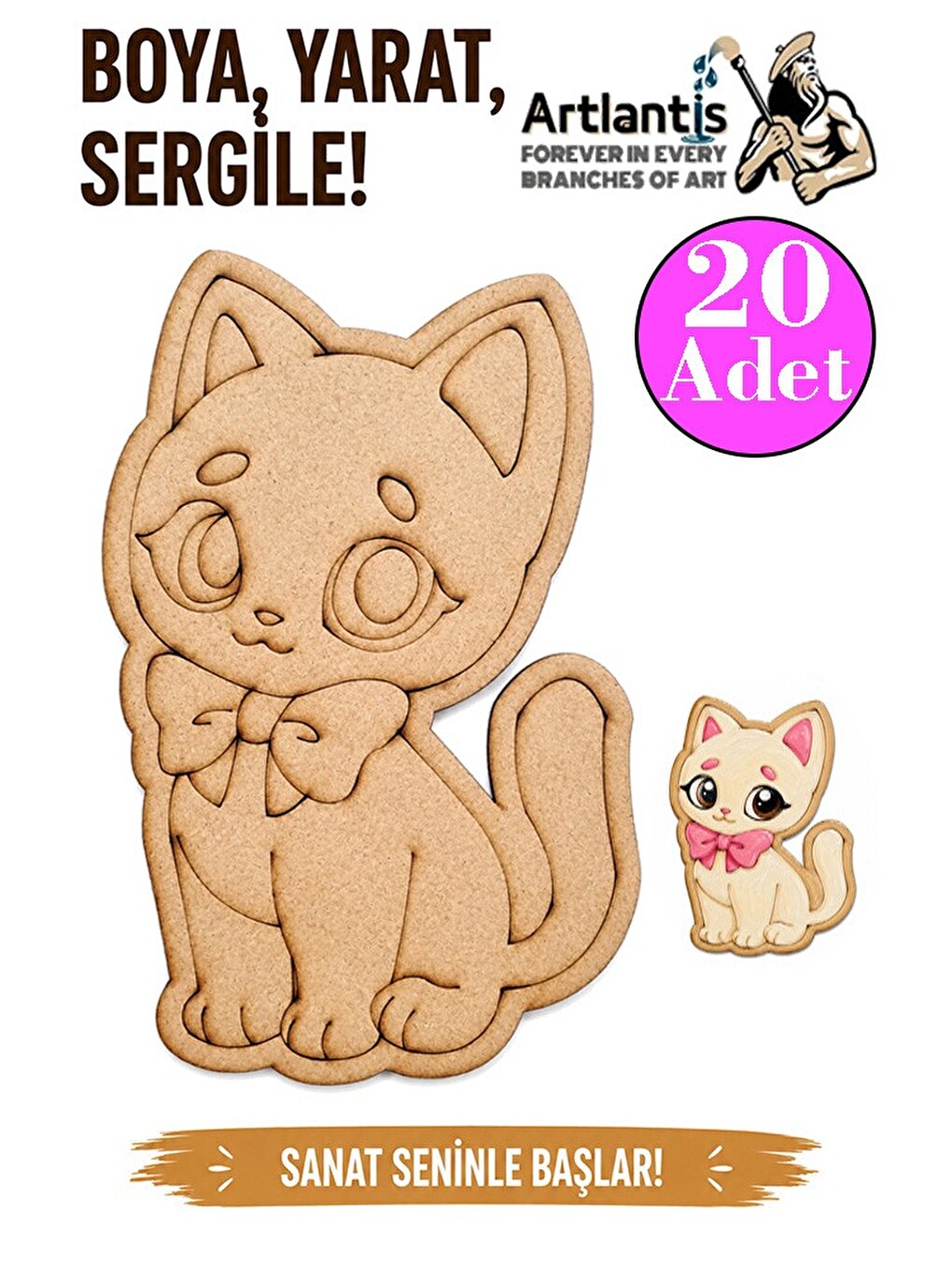 Ahşap Boyama Hayvanlar 20 Adet 10x15 Set3 Hayvan Boyama Figürü Etkinlik Çocuk Gelişim Motor Beceri