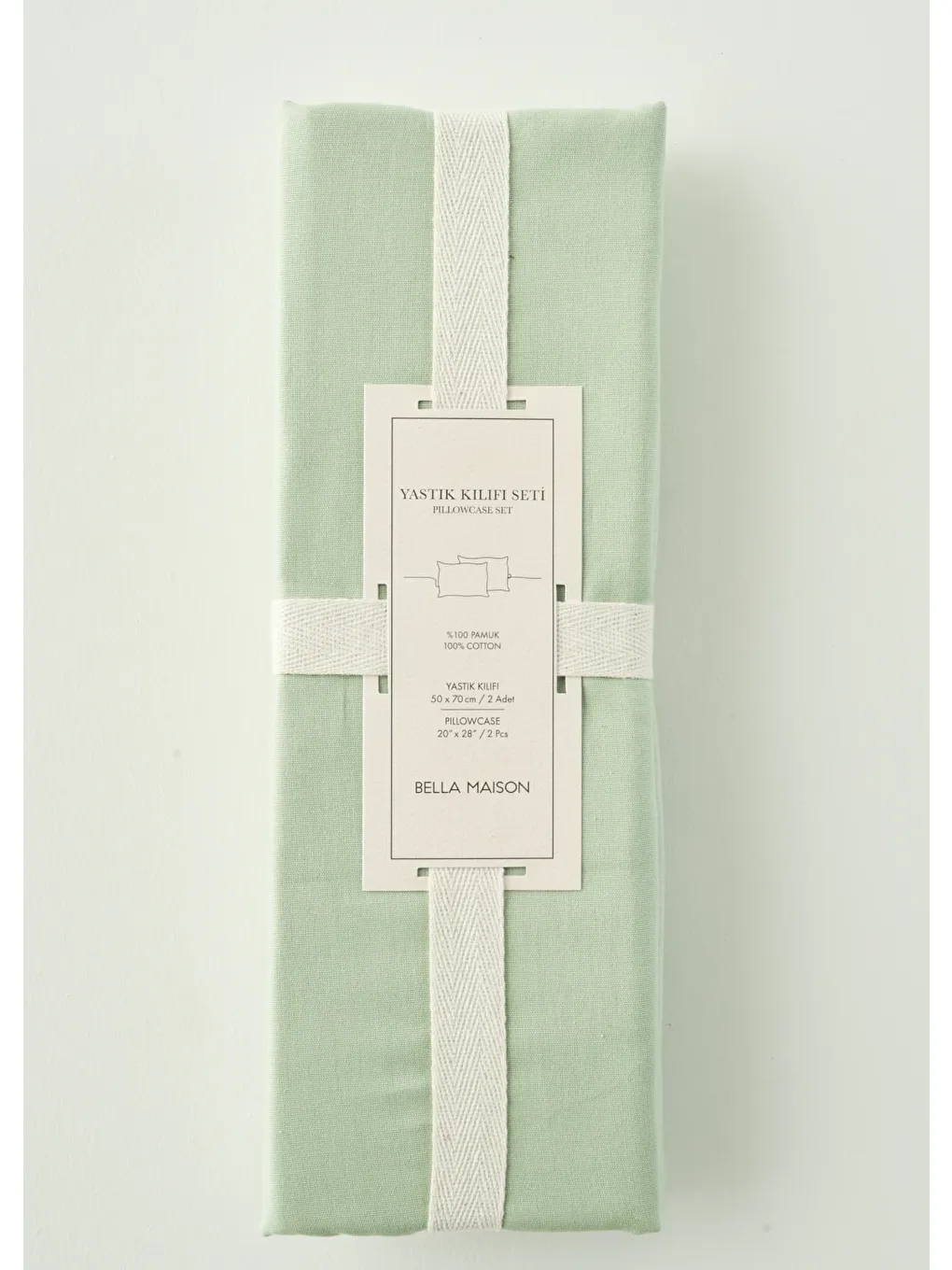 %100 Pamuk Saten Supreme 2'li Yastık Kılıfı Yeşil (50x70 cm)