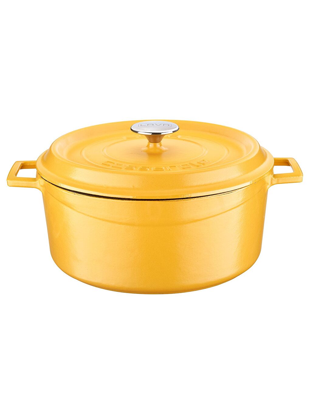 Sarı Yuvarlak Tencere Döküm Demir Yekpare Kulplu Spring Serisi Çap(Ø)28cm.