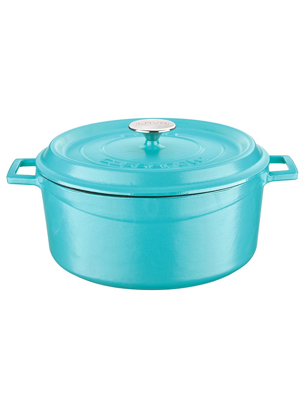 Turkuaz Yuvarlak Tencere Döküm Demir Yekpare Kulplu Spring Serisi Çap(Ø)28cm.