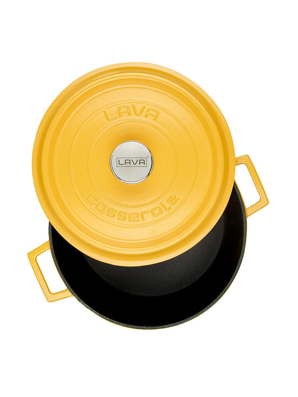 Sarı Yuvarlak Tencere Döküm Demir Yekpare Kulplu Spring Serisi Çap(Ø)28cm.-1