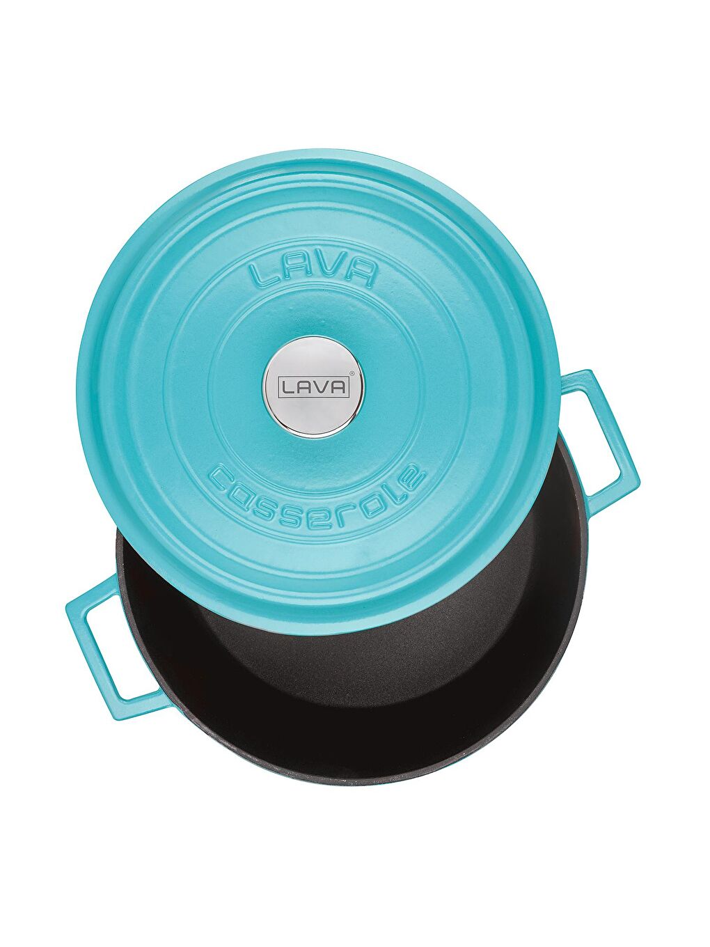 Turkuaz Yuvarlak Tencere Döküm Demir Yekpare Kulplu Spring Serisi Çap(Ø)28cm.-1