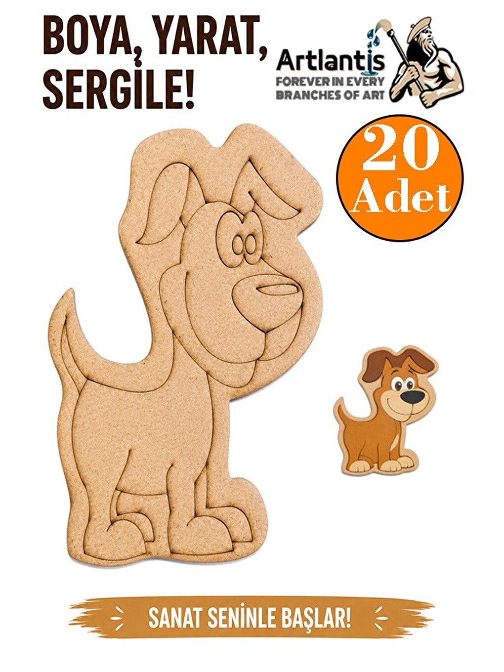 Ahşap Boyama Hayvanlar 20 Adet 10x15 Set3 Hayvan Boyama Figürü Etkinlik Çocuk Gelişim Motor Beceri