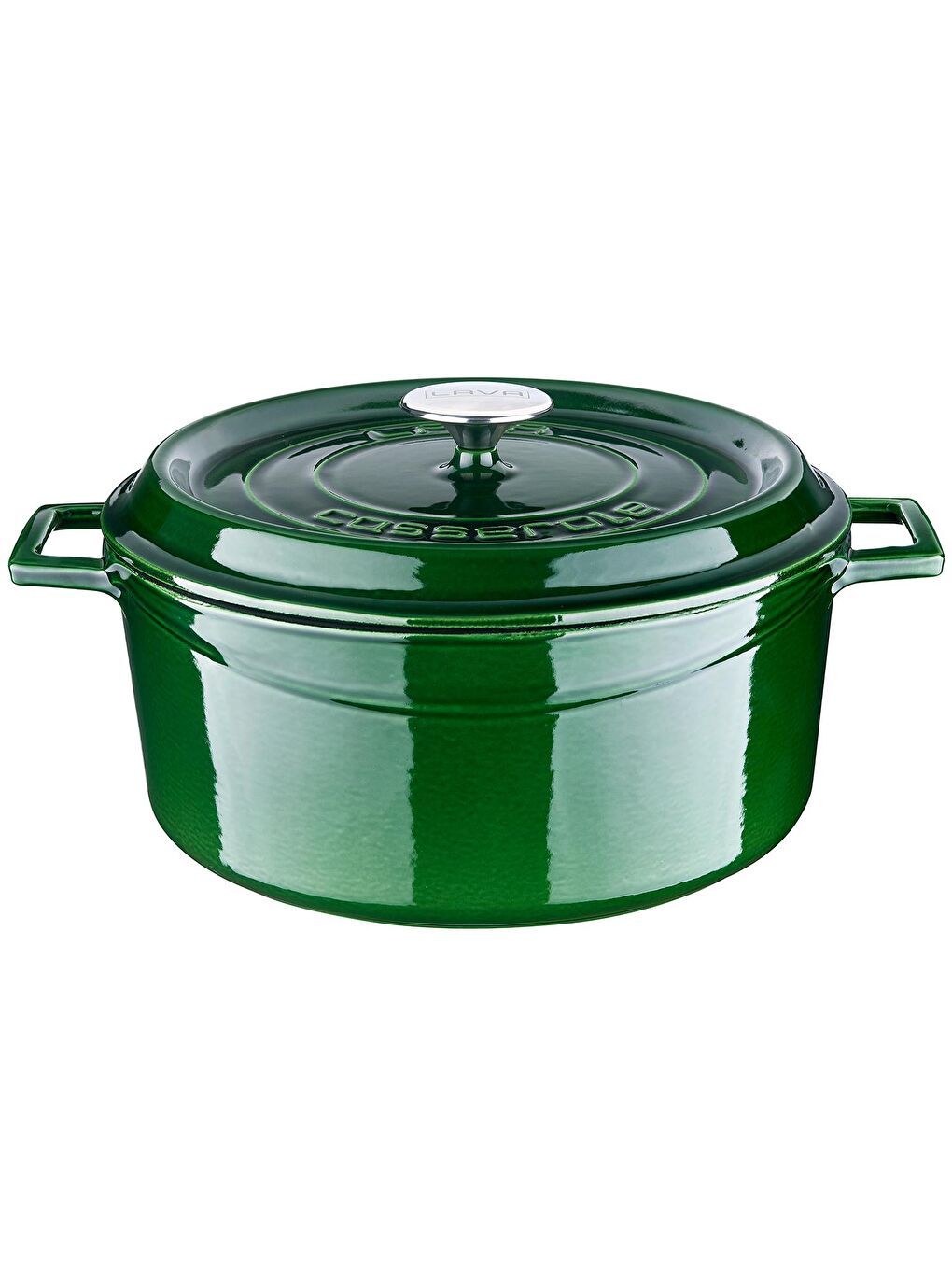 Yeşil Yuvarlak Tencere Döküm Demir Yekpare Kulplu Premium Serisi Çap(Ø)28cm.