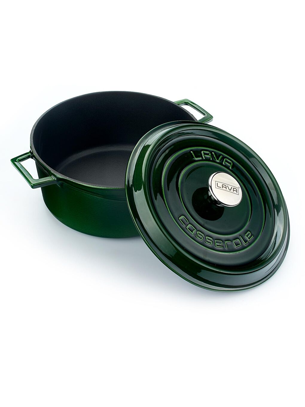 Yeşil Yuvarlak Tencere Döküm Demir Yekpare Kulplu Premium Serisi Çap(Ø)28cm.-2