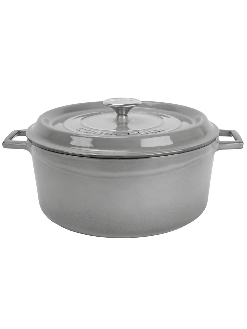 Gri Yuvarlak Tencere Döküm Demir Yekpare Kulplu Premium Serisi Çap(Ø)28cm.