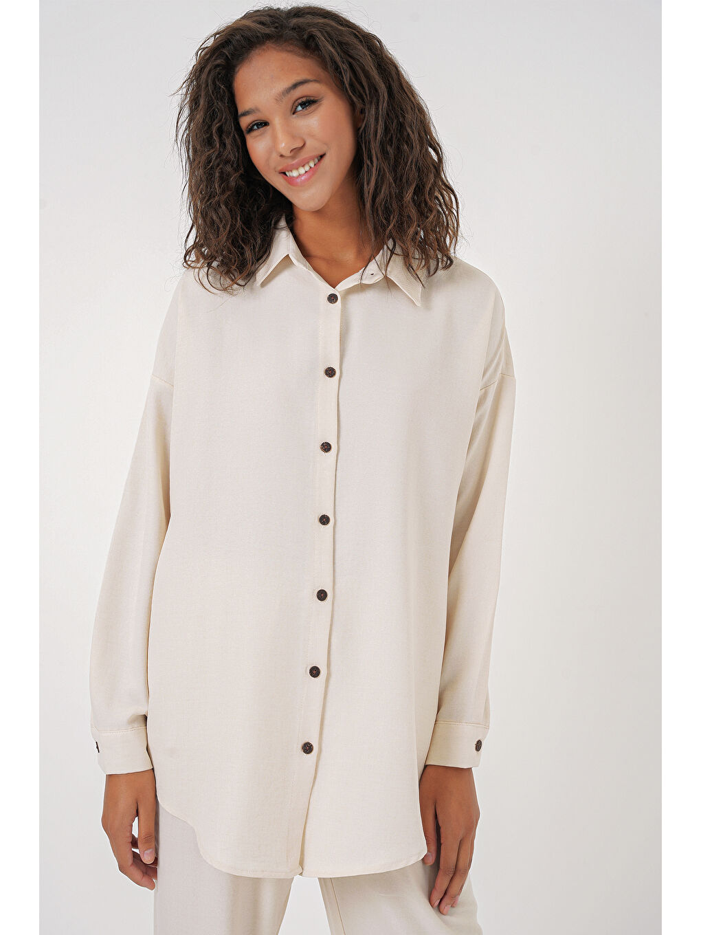 6622 Keten İkili Takım - Ekru-1