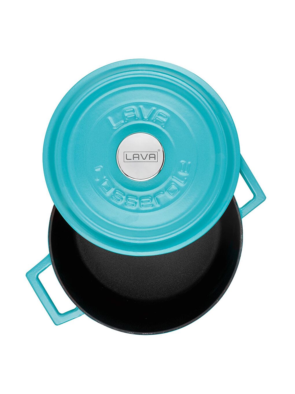 Turkuaz Yuvarlak Tencere Döküm Demir Yekpare Kulplu Spring Serisi Çap(Ø)24cm.-1