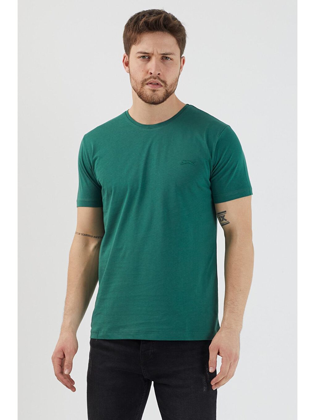 SANDER KTN Erkek %100 Pamuk Tişört Koyu Yeşil