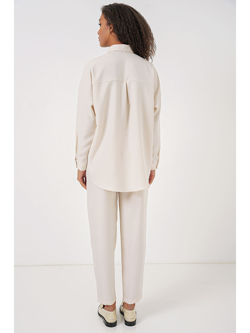 6622 Keten İkili Takım - Ekru-5