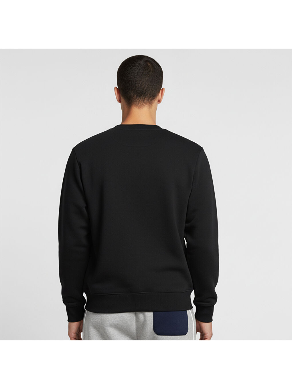 Elfin Kadın Siyah Bisiklet Yaka Sweatshirt-1