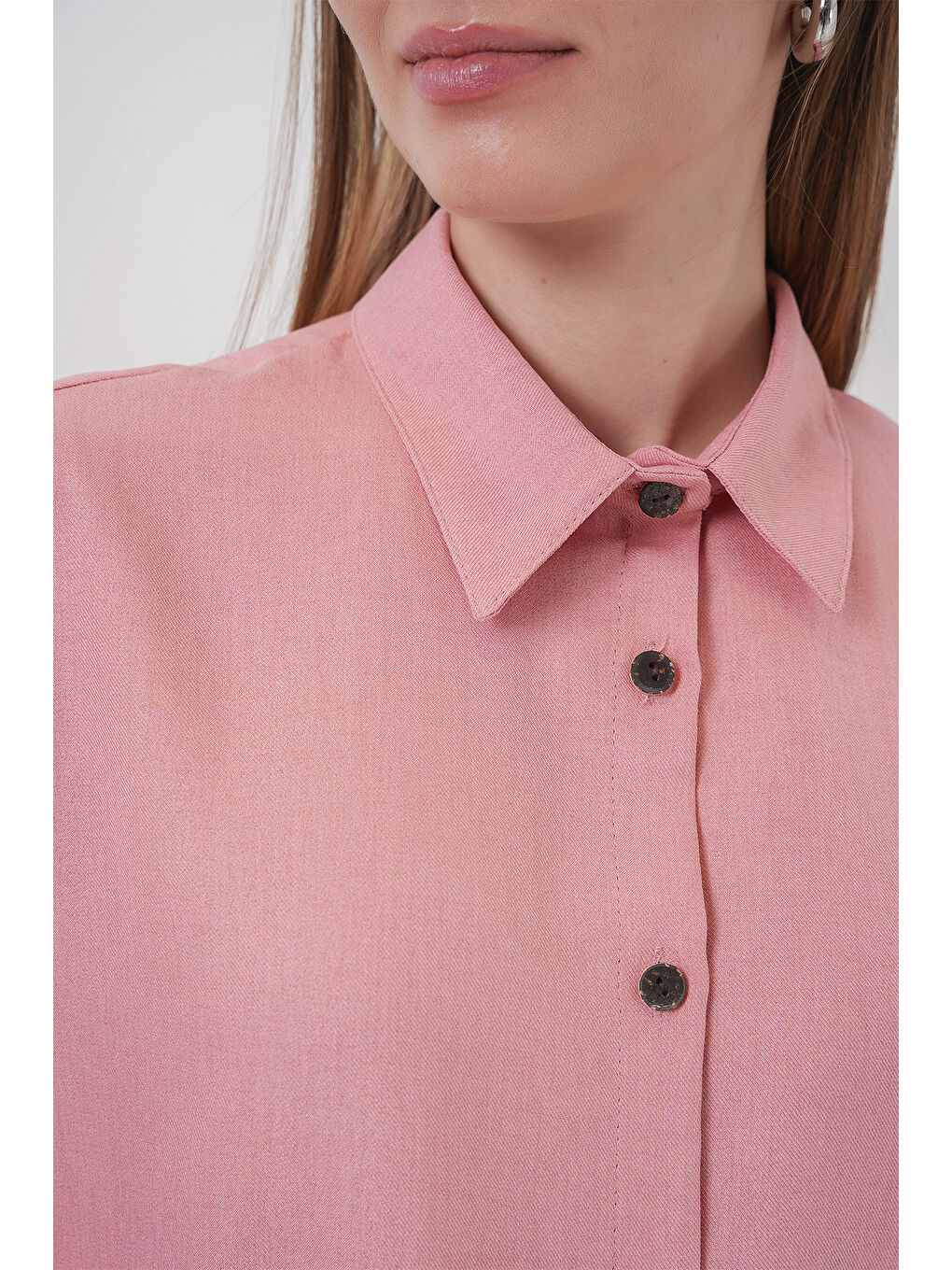 Pembe 6622 Keten İkili Takım - Pudra-4