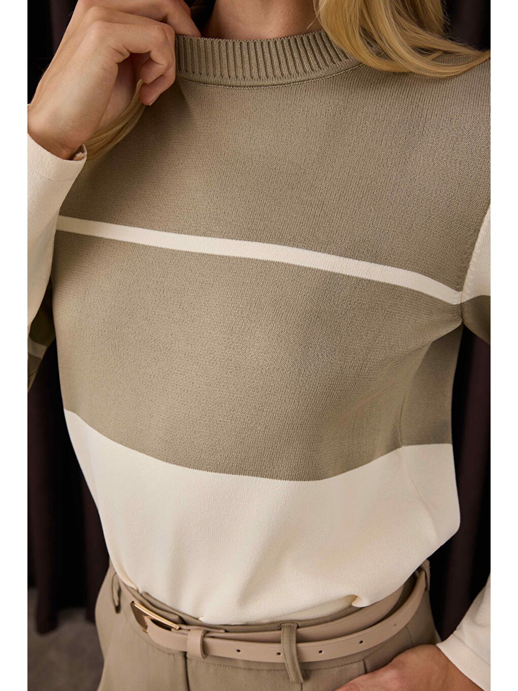 Bej Bloklu Kazak Vizon-Kemik-2