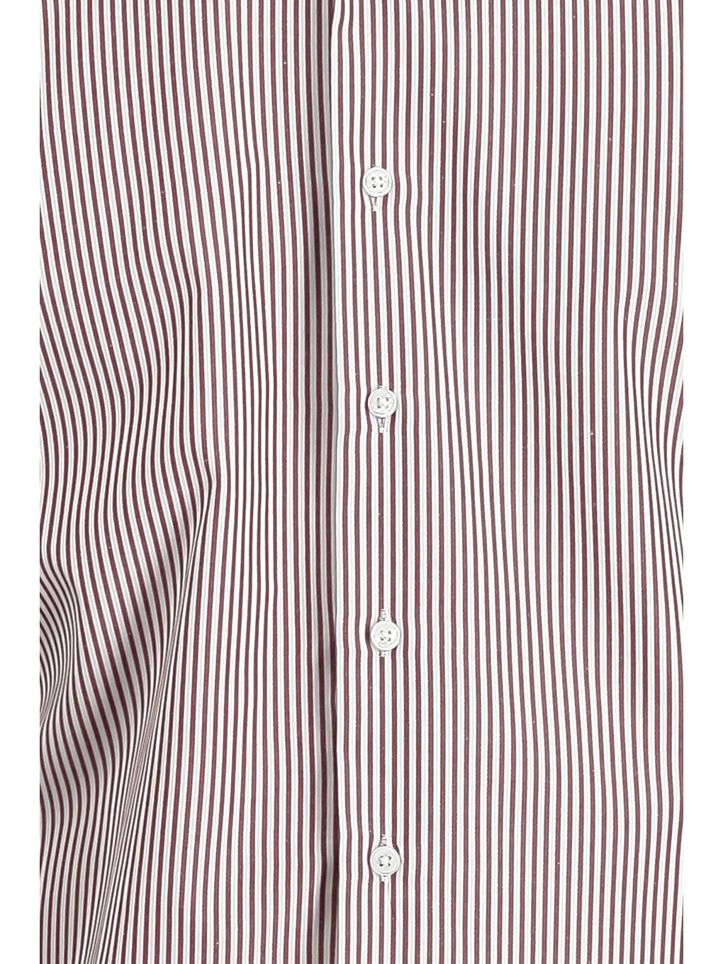 Bordo Uzun Kol Slim Fit Dar Kesim Çizgili Pamuklu Gömlek-4