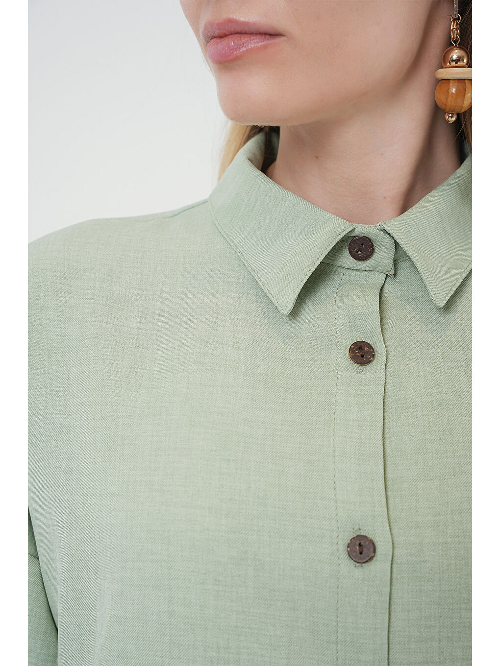 Yeşil 6622 Keten İkili Takım - Mint-4