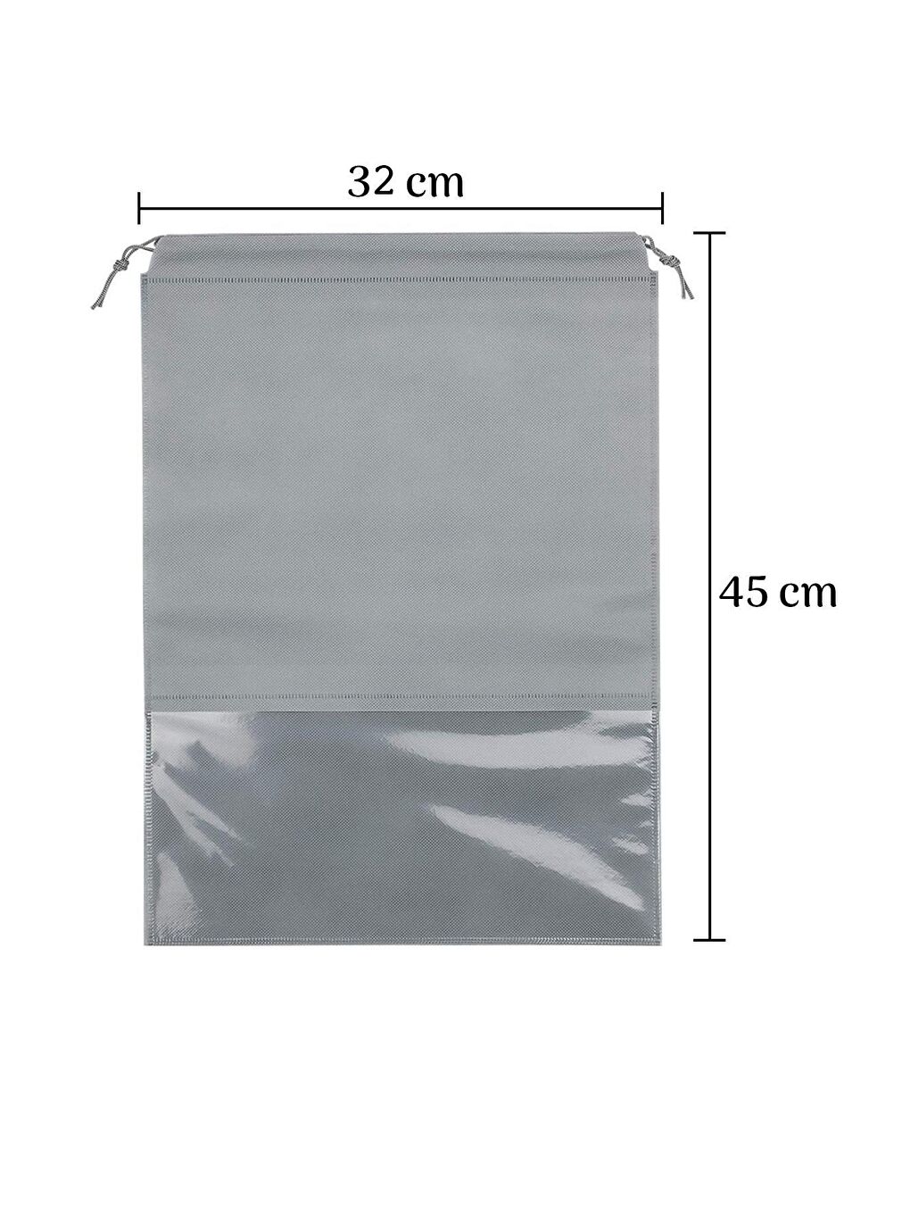 Gri 10 Adet Pencereli Ayakkabı Düzenleyici Çanta - Seyahat Hurcu Valiz Dolap İçi Düzenleyici-3