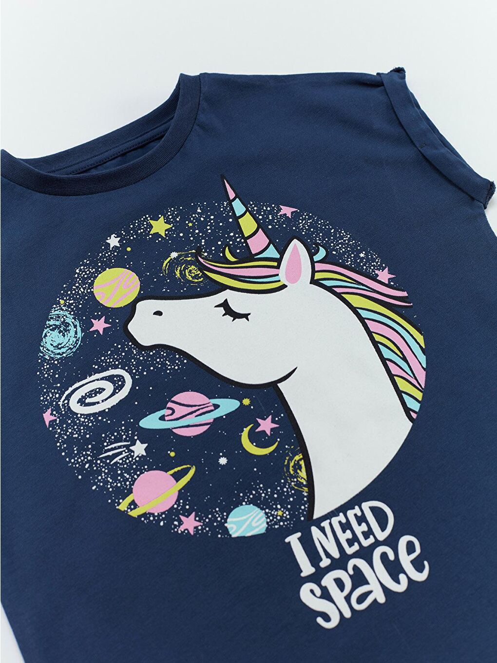 MSHB&G Karışık Uzayda Unicorn Kız T-shirt Şort Takım - 4