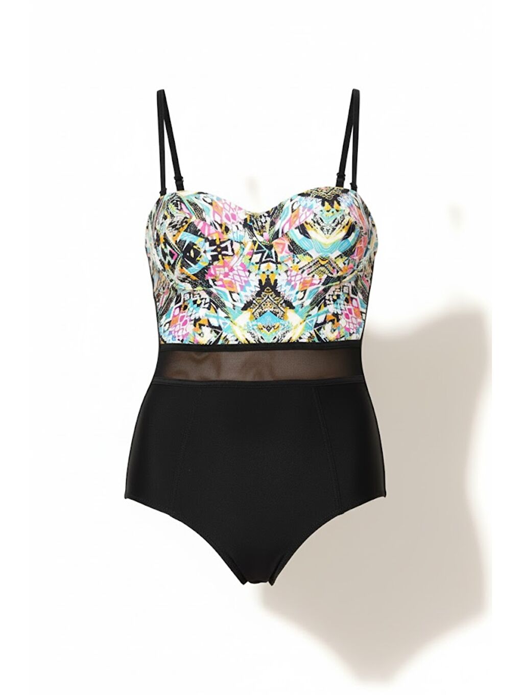 Straplez Kaplı Mayo 7470 Pembe/Siyah