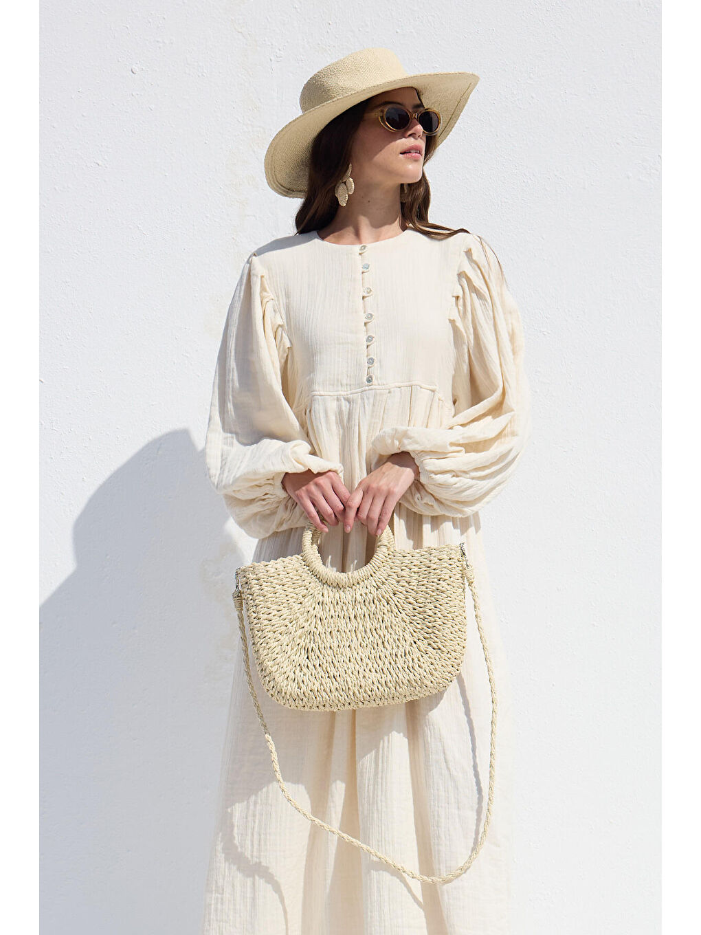 Hasır El Çantası Bej