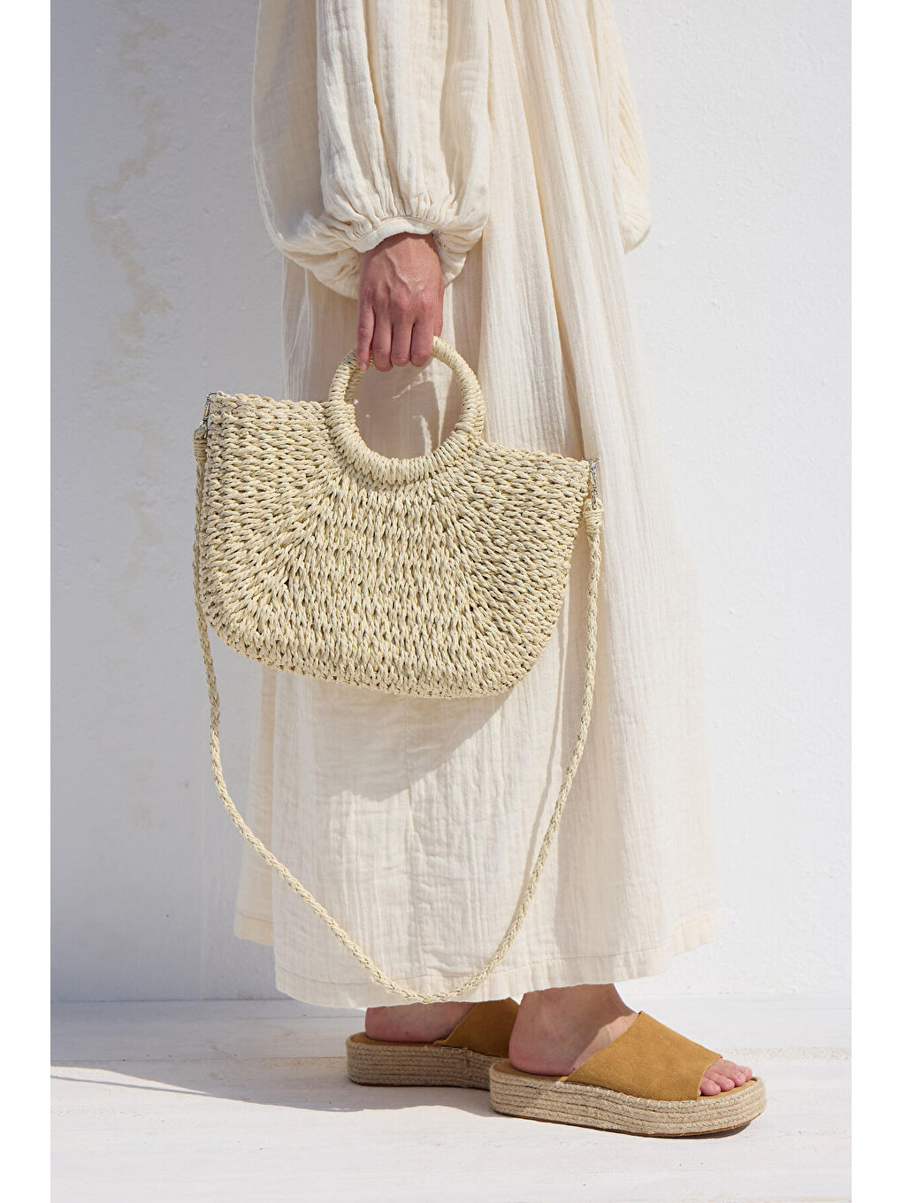Hasır El Çantası Bej-1