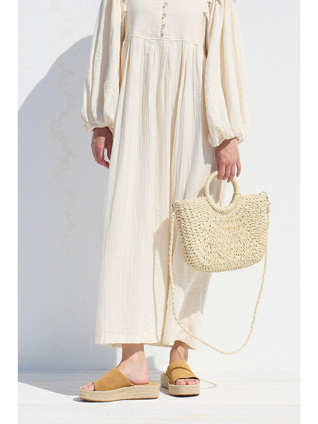 Hasır El Çantası Bej-3