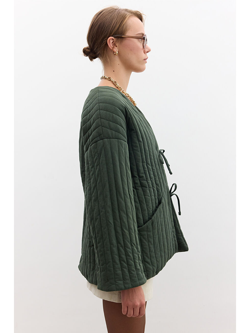 Kapitone Bağlamalı Mont Yeşil-2