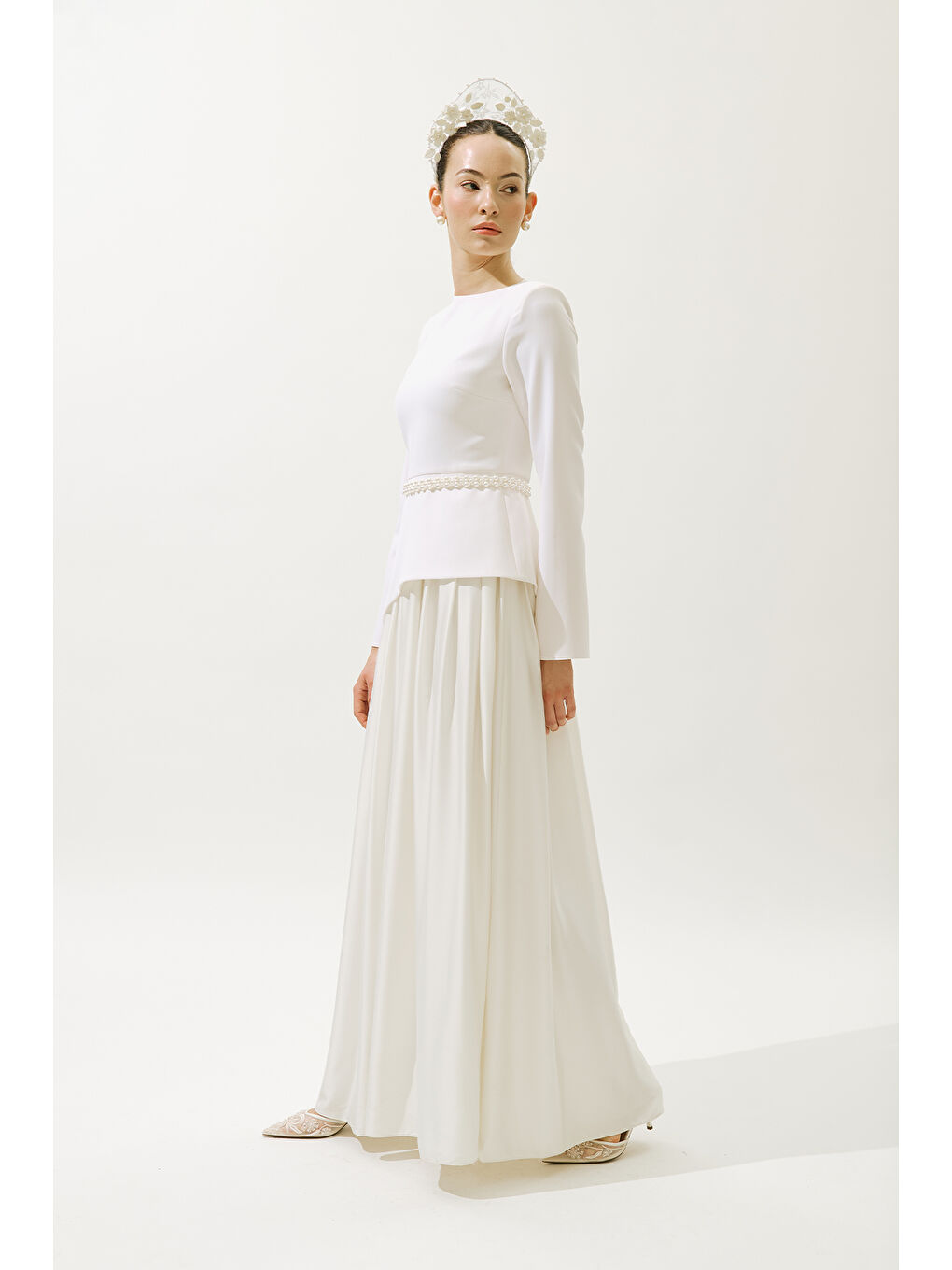 Annıta Abiye Elbise Ekru-2